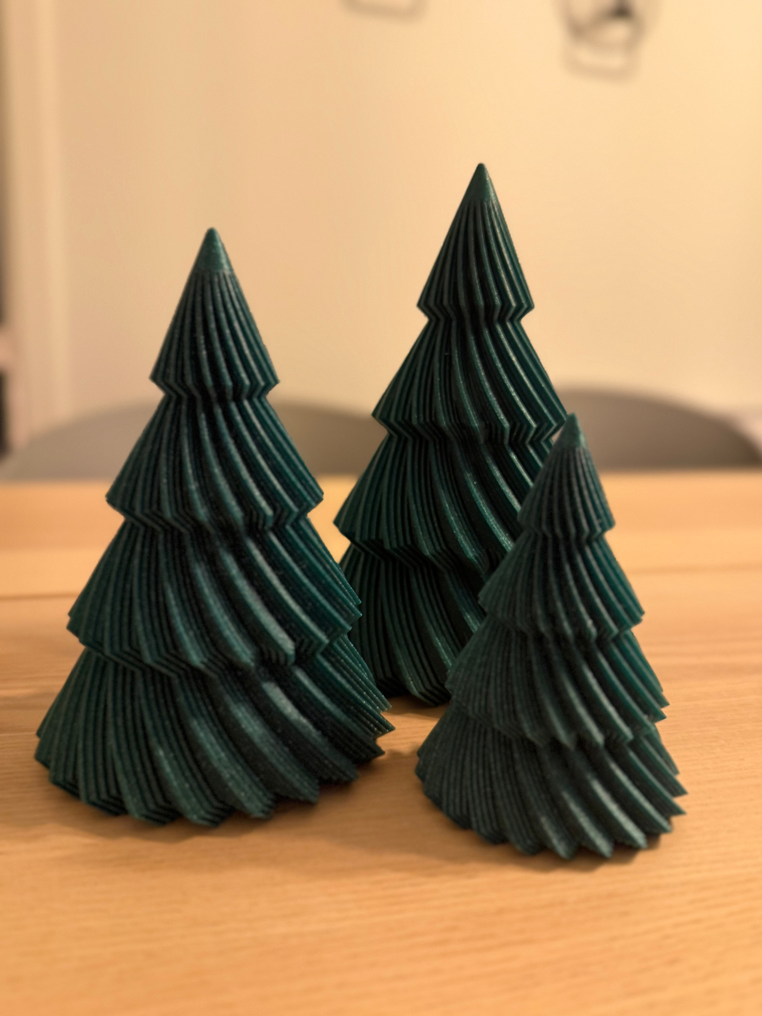 Juletrær 3pk - glitter grønn