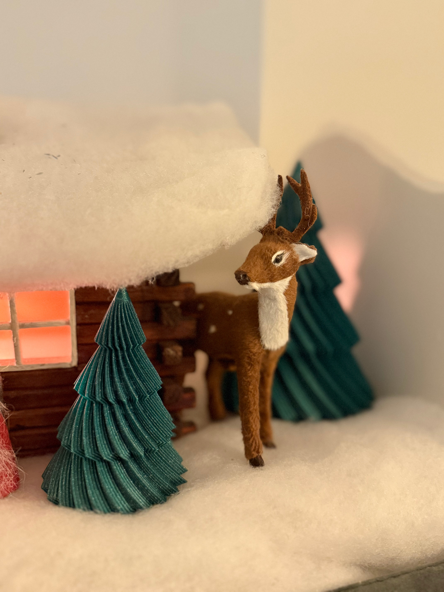 Juletrær 3pk - glitter grønn