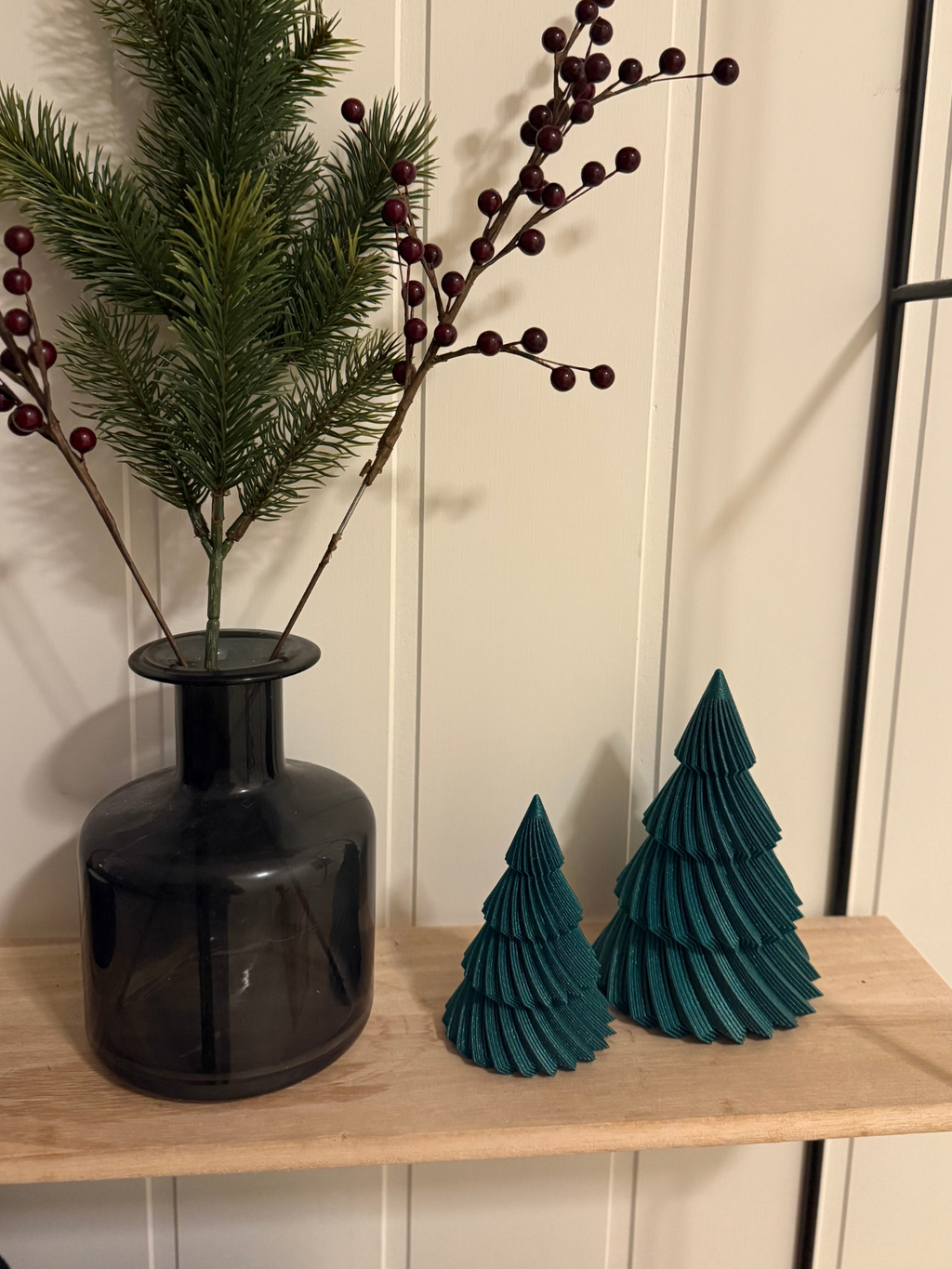 Juletrær 3pk - glitter grønn