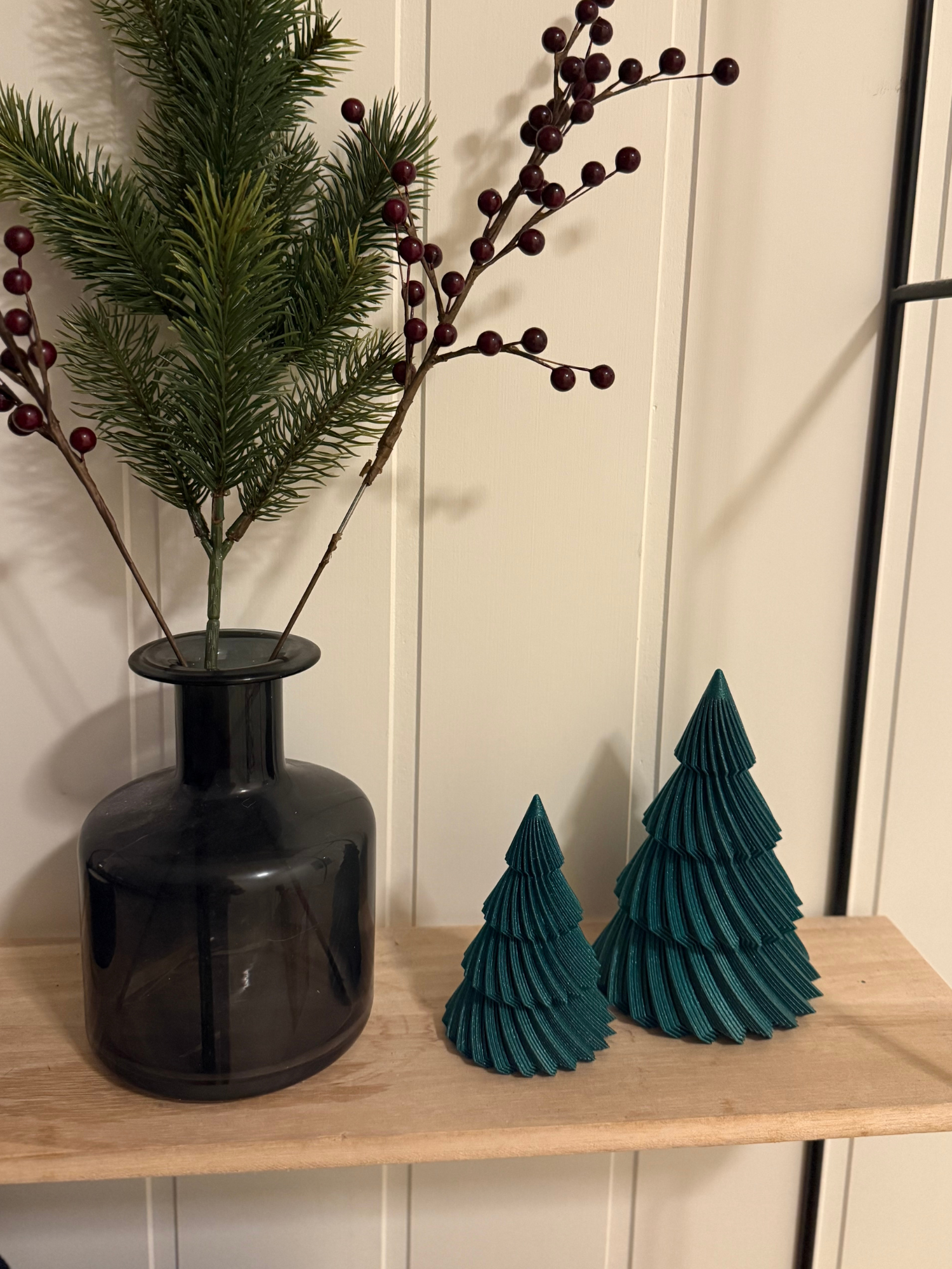 Juletrær 3pk - glitter grønn