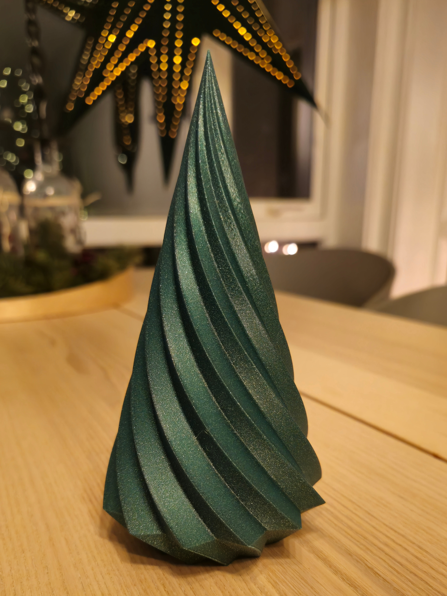 Juletrær 3pk - glitter grønn