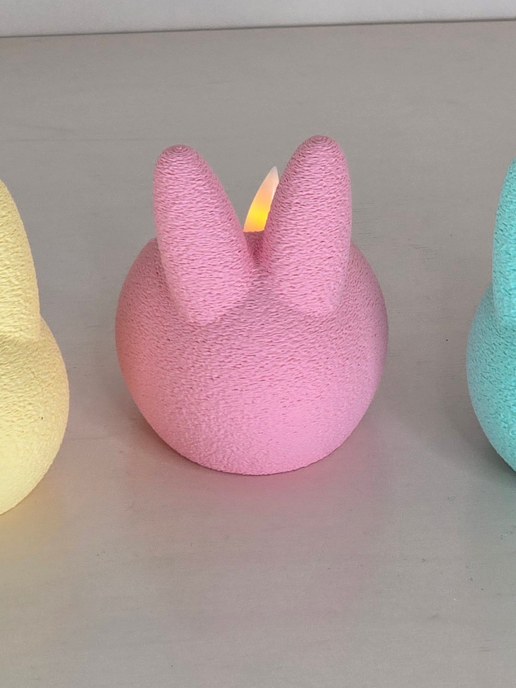 Kanin LED Telysholder – Søt Påskedekor i Pastellfarger