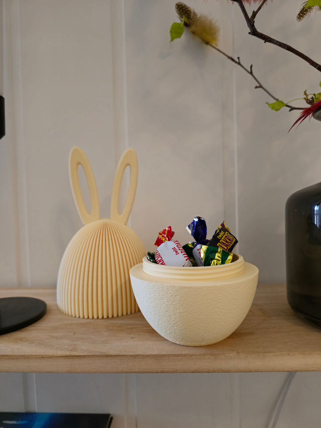 Påskeegg med Kaninører – Dekorativ Oppbevaringsboks